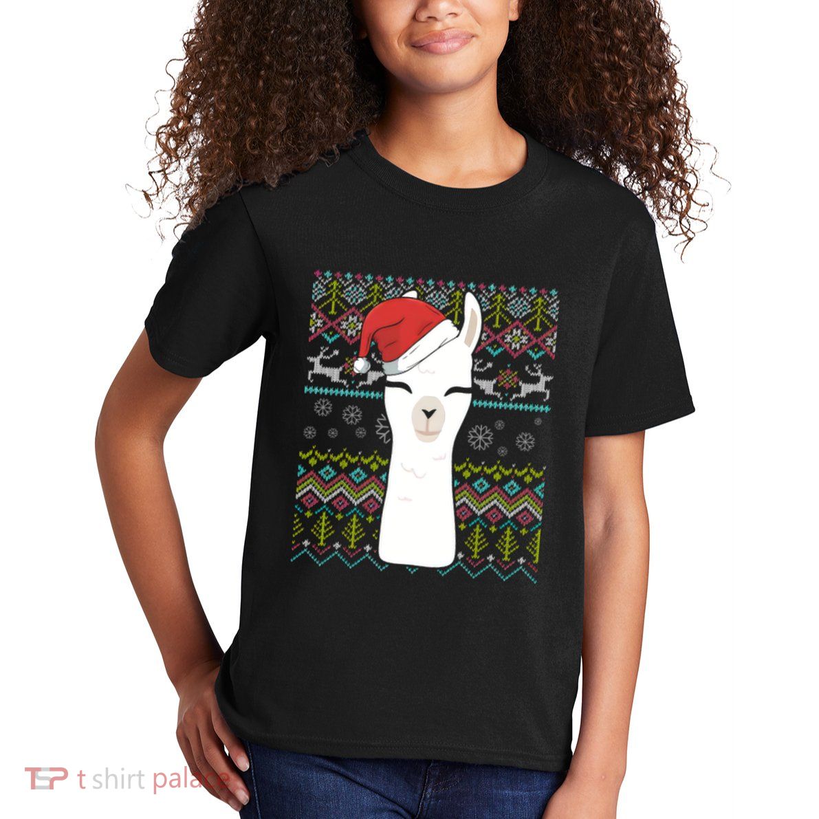 Giraffe Ugly Christmas Kids T-Shirt