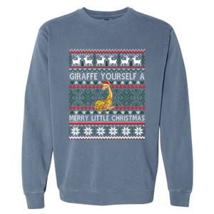 Giraffe Ugly Christmas Holiday Party Matching Family Great Gift Garment-Dyed Sweatshirt