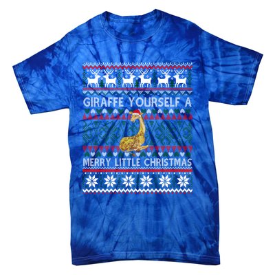 Giraffe Ugly Christmas Holiday Party Matching Family Great Gift Tie-Dye T-Shirt