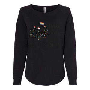 Gay Ugly Christmas Lgbt Pride Holiday Make The Yuletide Gay Dancing Skeleton Womens California Wash Sweatshirt