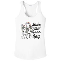 Gay Ugly Christmas Lgbt Pride Holiday Make The Yuletide Gay Dancing Skeleton Ladies PosiCharge Competitor Racerback Tank