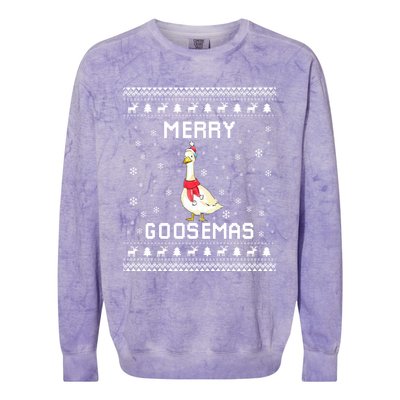 Geese Ugly Christmas Sweater Geese Lover Holiday Present Cool Gift Colorblast Crewneck Sweatshirt