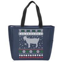 Goat Ugly Christmas Zip Tote Bag