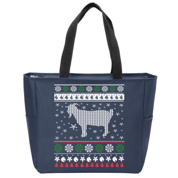 Goat Ugly Christmas Zip Tote Bag