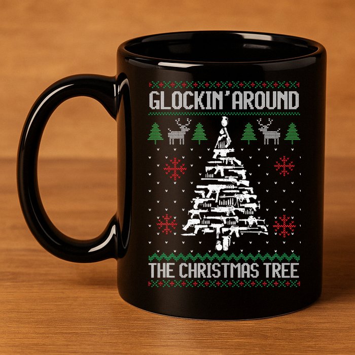 Guns Ugly Christmas Sweaters For Gun Lovers 11oz C Handle Ceramic Mug
