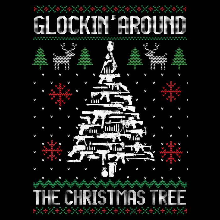 Guns Ugly Christmas Sweaters For Gun Lovers Drawstring Bag