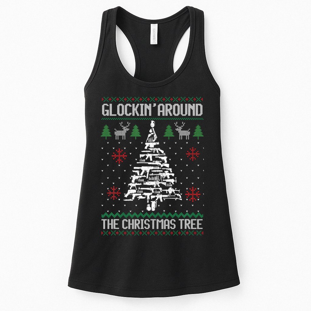 Guns Ugly Christmas Sweaters For Gun Lovers Womens Tank Top
