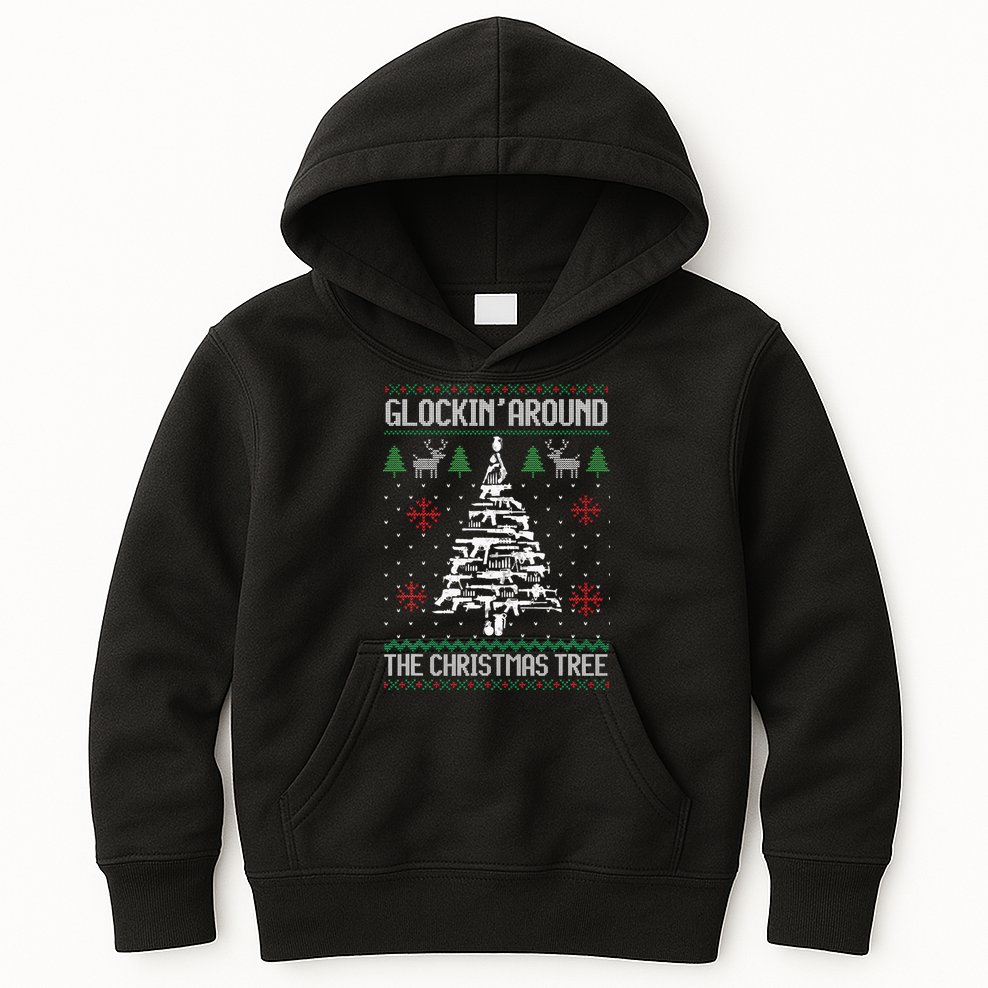 Guns Ugly Christmas Sweaters For Gun Lovers Kids Hoodie