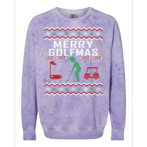 Golf Ugly Christmas Golfing Crazy Holiday Golfers Xmas Gift Funny Gift Colorblast Crewneck Sweatshirt