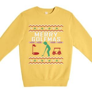 Golf Ugly Christmas Golfing Crazy Holiday Golfers Xmas Gift Funny Gift Premium Crewneck Sweatshirt