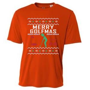 Golf Ugly Christmas Golfing Crazy Holiday Golfers Xmas Gift Funny Gift Cooling Performance Crew T-Shirt