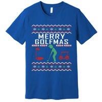 Golf Ugly Christmas Golfing Crazy Holiday Golfers Xmas Gift Funny Gift Premium T-Shirt