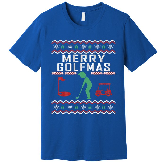 Golf Ugly Christmas Golfing Crazy Holiday Golfers Xmas Gift Funny Gift Premium T-Shirt