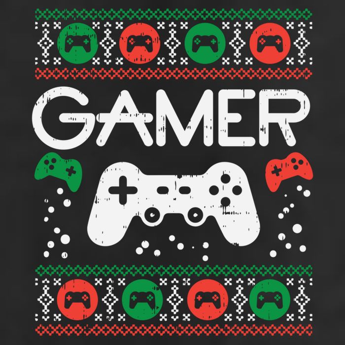 Gamer Ugly Christmas Sweater Retro Video Game Xmas Boys Gift 7 Panel Mesh Trucker Snapback Hat