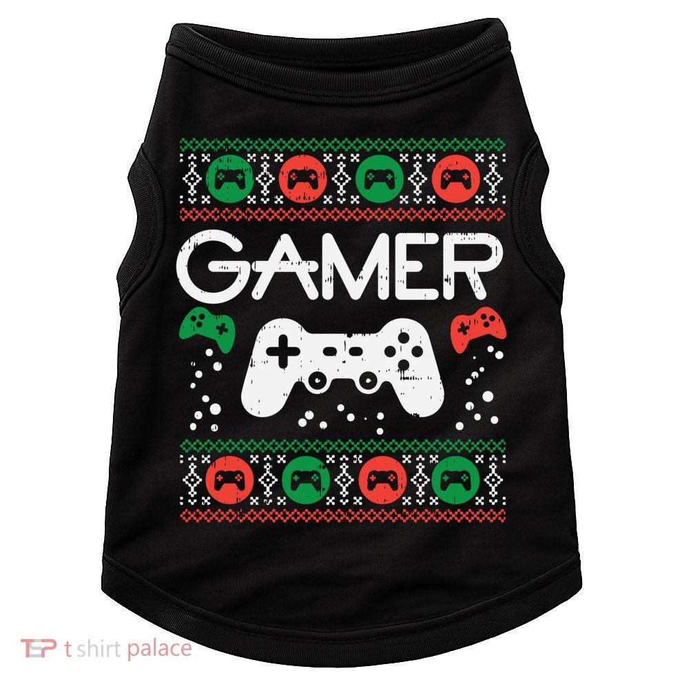 Gamer Ugly Christmas Sweater Retro Video Game Xmas Boys Gift Doggie Tank