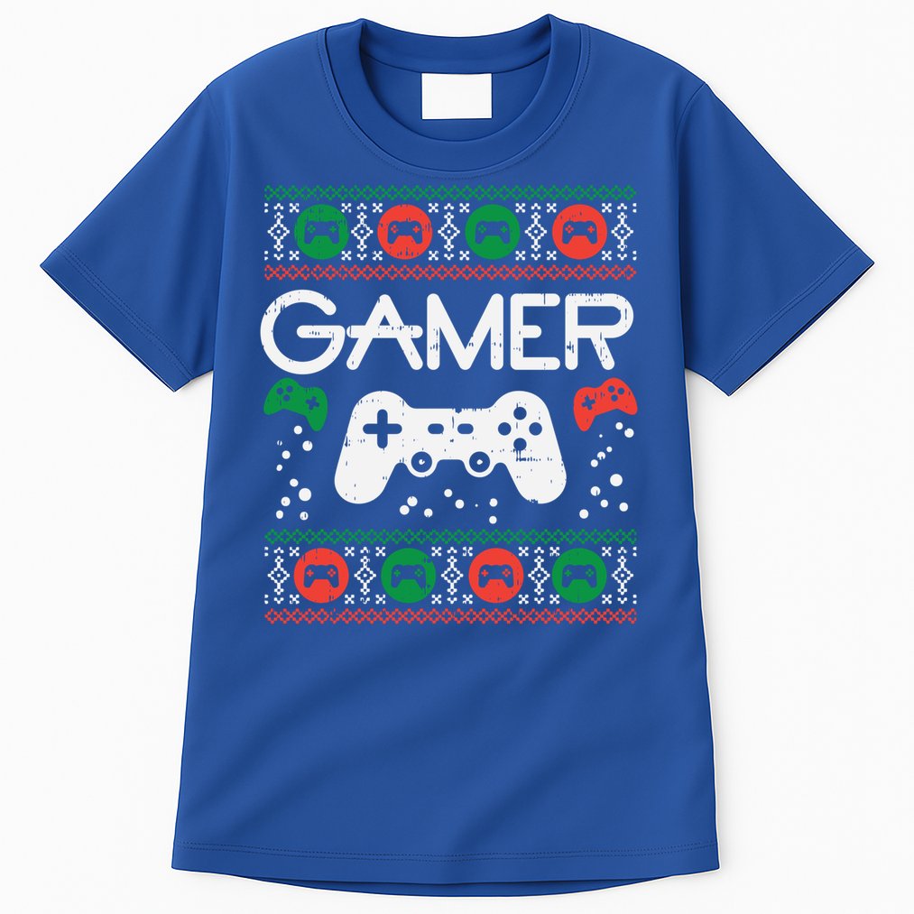Gamer Ugly Christmas Sweater Retro Video Game Xmas Boys Gift Tall T-Shirt