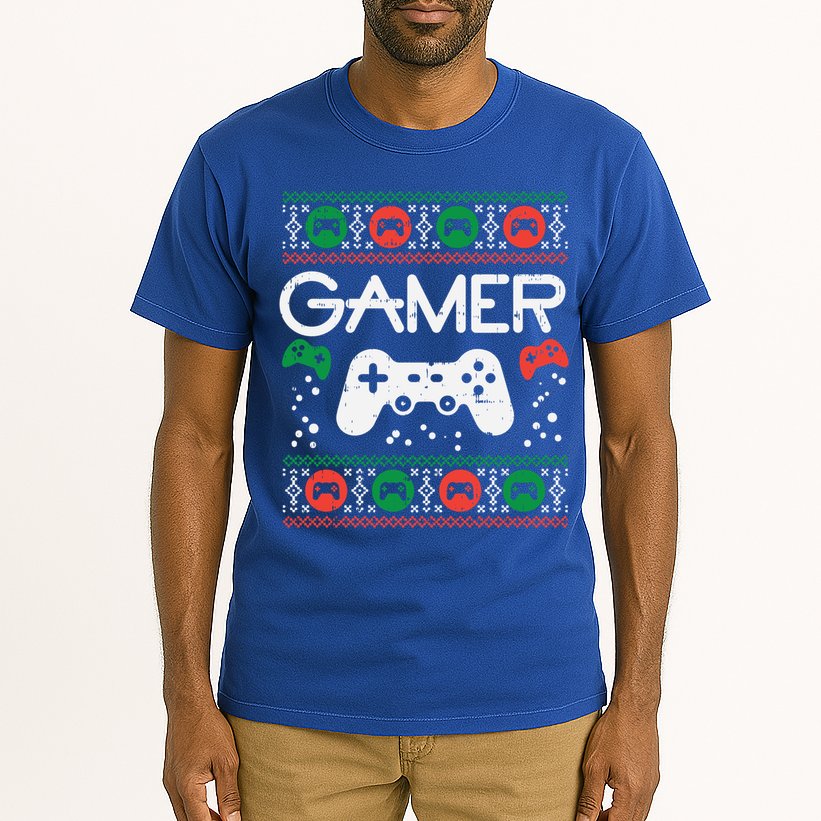 Gamer Ugly Christmas Sweater Retro Video Game Xmas Boys Gift Tall T-Shirt