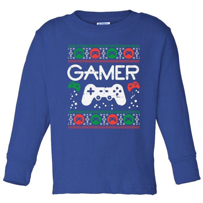 Gamer Ugly Christmas Sweater Retro Video Game Xmas Boys Gift Toddler Long Sleeve Shirt