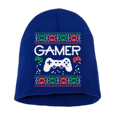 Gamer Ugly Christmas Sweater Retro Video Game Xmas Boys Gift Short Acrylic Beanie