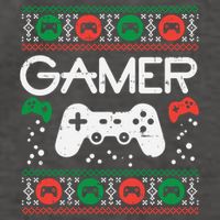 Gamer Ugly Christmas Sweater Retro Video Game Xmas Boys Gift Vector Backpack