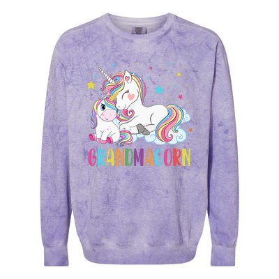 Grandmacorn Unicorn Costume Grandma Mom Mother's Day Colorblast Crewneck Sweatshirt