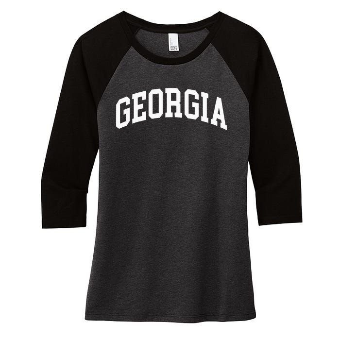 Georgia US College Font Proud American USA States Women's Tri-Blend 3/4-Sleeve Raglan Shirt