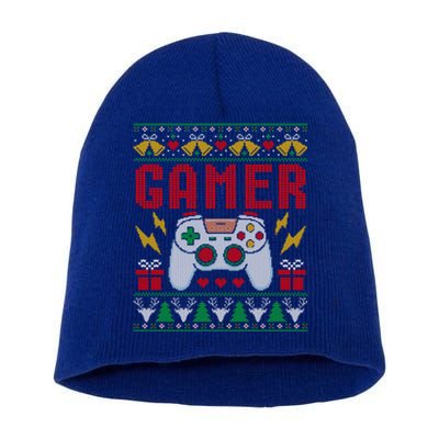 Gamer Ugly Christmas Retro Video Game Xmas Gift Short Acrylic Beanie