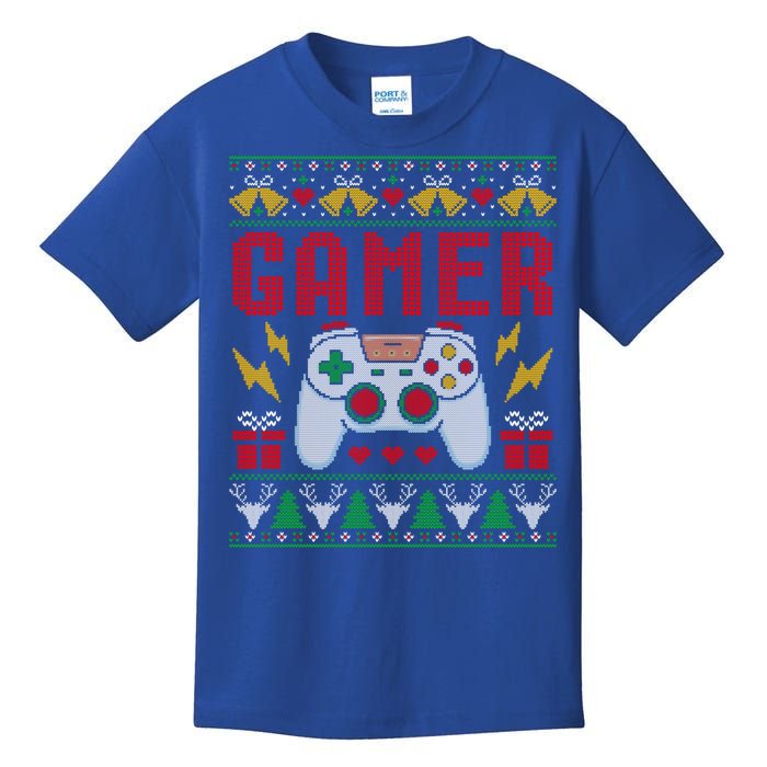 Gamer Ugly Christmas Retro Video Game Xmas Gift Kids T-Shirt