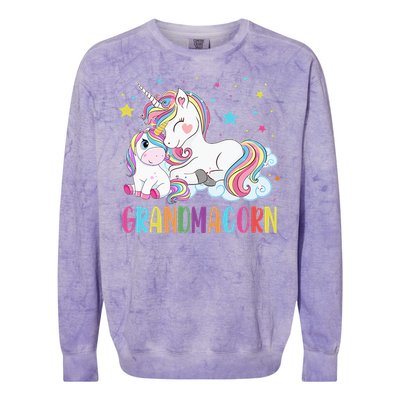 Grandmacorn Unicorn Costume Grandma Mom Mother's Day Colorblast Crewneck Sweatshirt