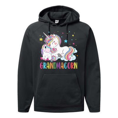 Grandmacorn Unicorn Costume Grandma Mom Mother's Day Performance Fleece Hoodie