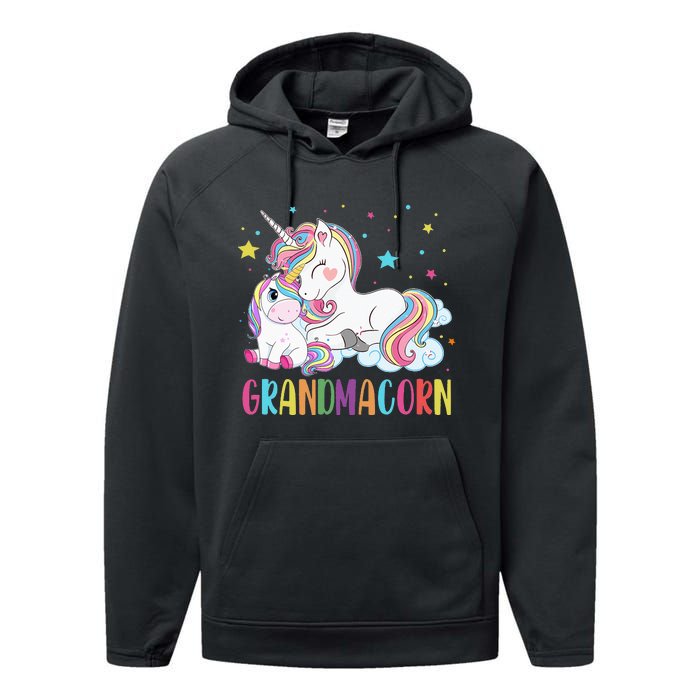 Grandmacorn Unicorn Costume Grandma Mom Mother's Day Performance Fleece Hoodie