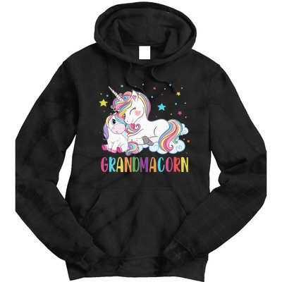 Grandmacorn Unicorn Costume Grandma Mom Mother's Day Tie Dye Hoodie