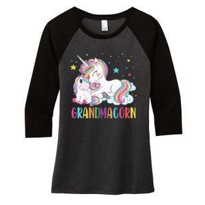 Grandmacorn Unicorn Costume Grandma Mom Mother's Day Women's Tri-Blend 3/4-Sleeve Raglan Shirt