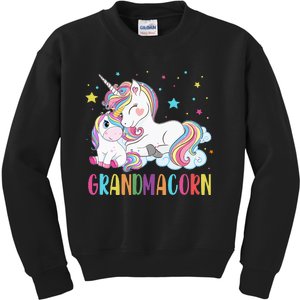 Grandmacorn Unicorn Costume Grandma Mom Mother's Day Kids Sweatshirt