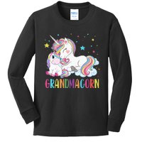 Grandmacorn Unicorn Costume Grandma Mom Mother's Day Kids Long Sleeve Shirt