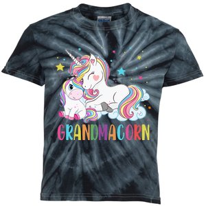 Grandmacorn Unicorn Costume Grandma Mom Mother's Day Kids Tie-Dye T-Shirt