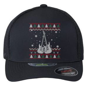 Guitar Ugly Christmas Pajama Funny Gifts Music Lover   Flexfit Unipanel Trucker Cap