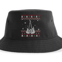 Guitar Ugly Christmas Pajama Funny Gifts Music Lover   Sustainable Bucket Hat