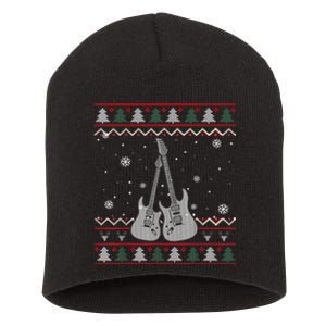 Guitar Ugly Christmas Pajama Funny Gifts Music Lover   Short Acrylic Beanie