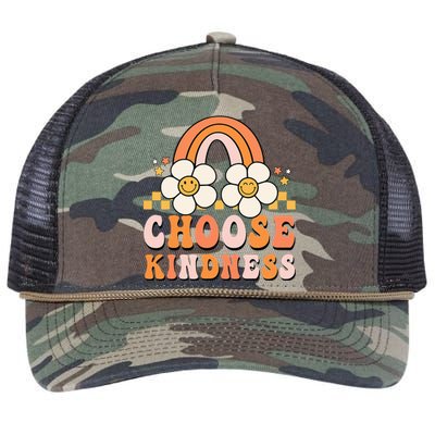 Groovy Unity Day Choose Kindness Anti Bullying  Retro Rope Trucker Hat Cap