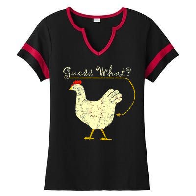 Guess What? Chicken Butt Ladies Halftime Notch Neck Tee