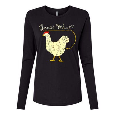 Guess What? Chicken Butt Womens Cotton Relaxed Long Sleeve T-Shirt