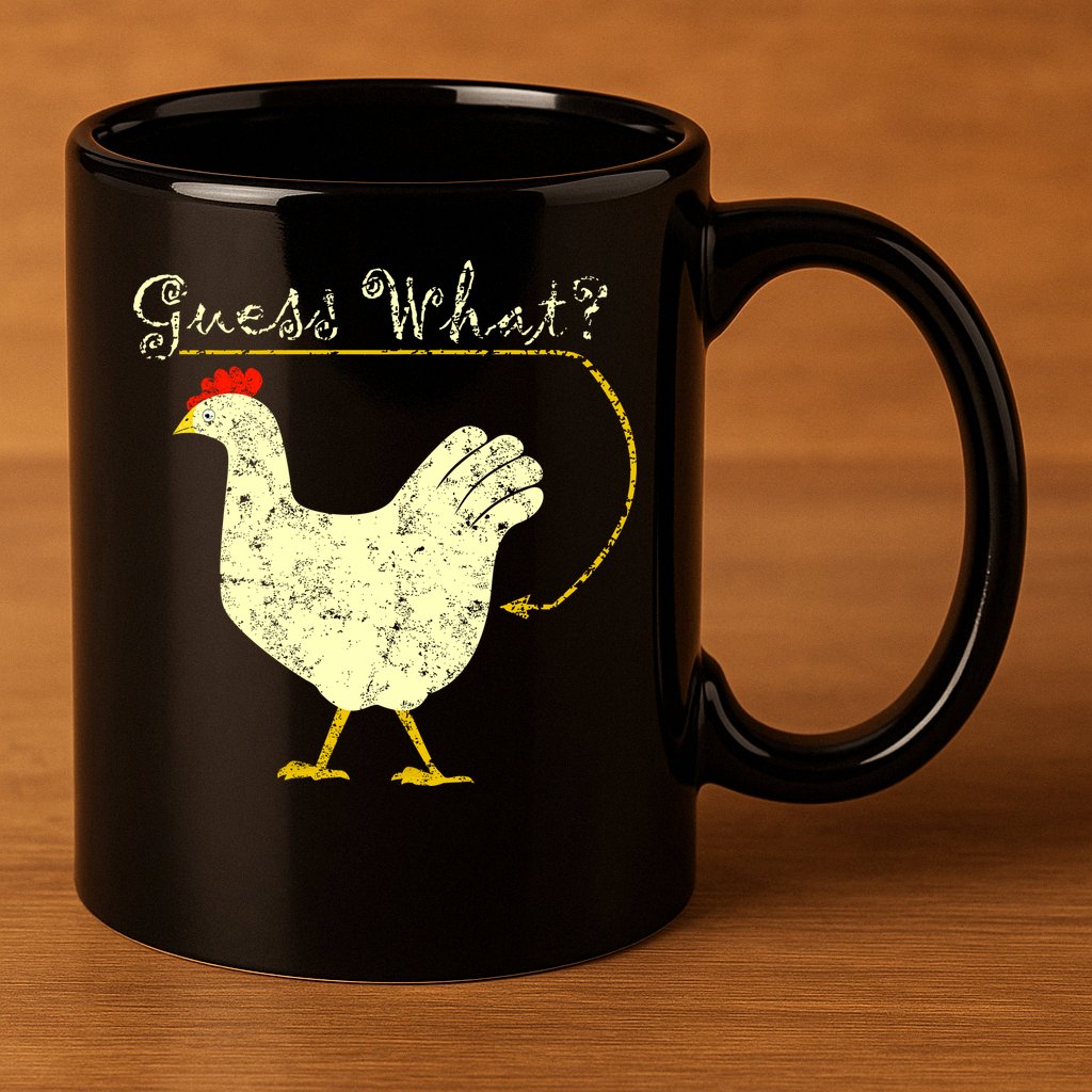 Guess What? Chicken Butt 11oz C Handle Ceramic Mug