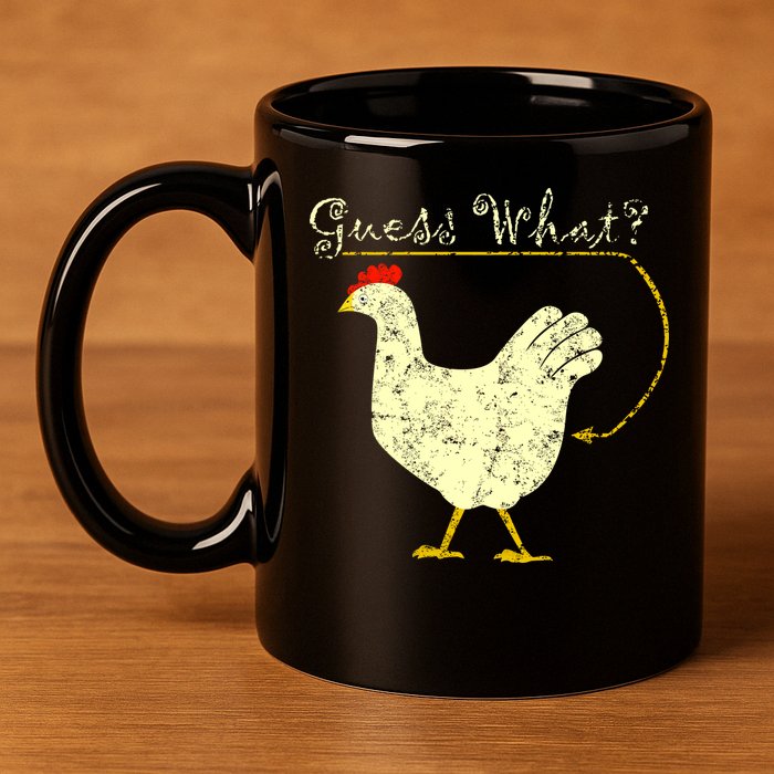Guess What? Chicken Butt 11oz C Handle Ceramic Mug