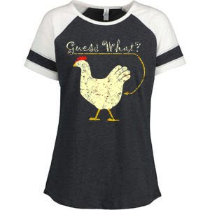 Guess What? Chicken Butt Enza Ladies Jersey Colorblock Tee