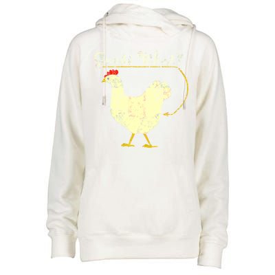 Guess What? Chicken Butt Womens Funnel Neck Pullover Hood