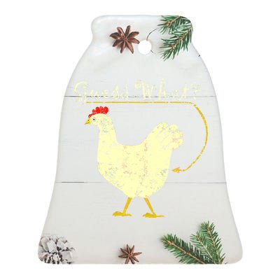 Guess What? Chicken Butt Ceramic Bell Ornament