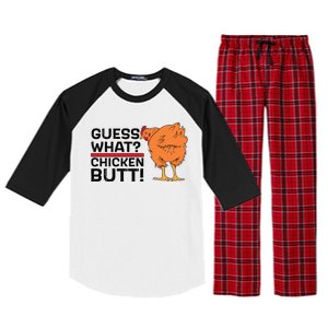 Guess What? Chicken Butt! Funny Joke Raglan Sleeve Pajama Set