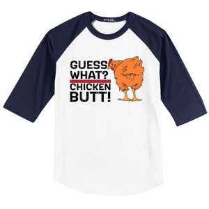 Guess What? Chicken Butt! Funny Joke Baseball Sleeve Shirt