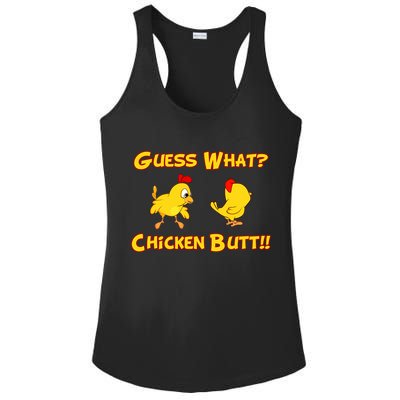 Guess What Chickenbutt? Chicken Graphic Butt Ladies PosiCharge Competitor Racerback Tank